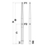 Stanchion AISI 316 ORC complying model 625 mm